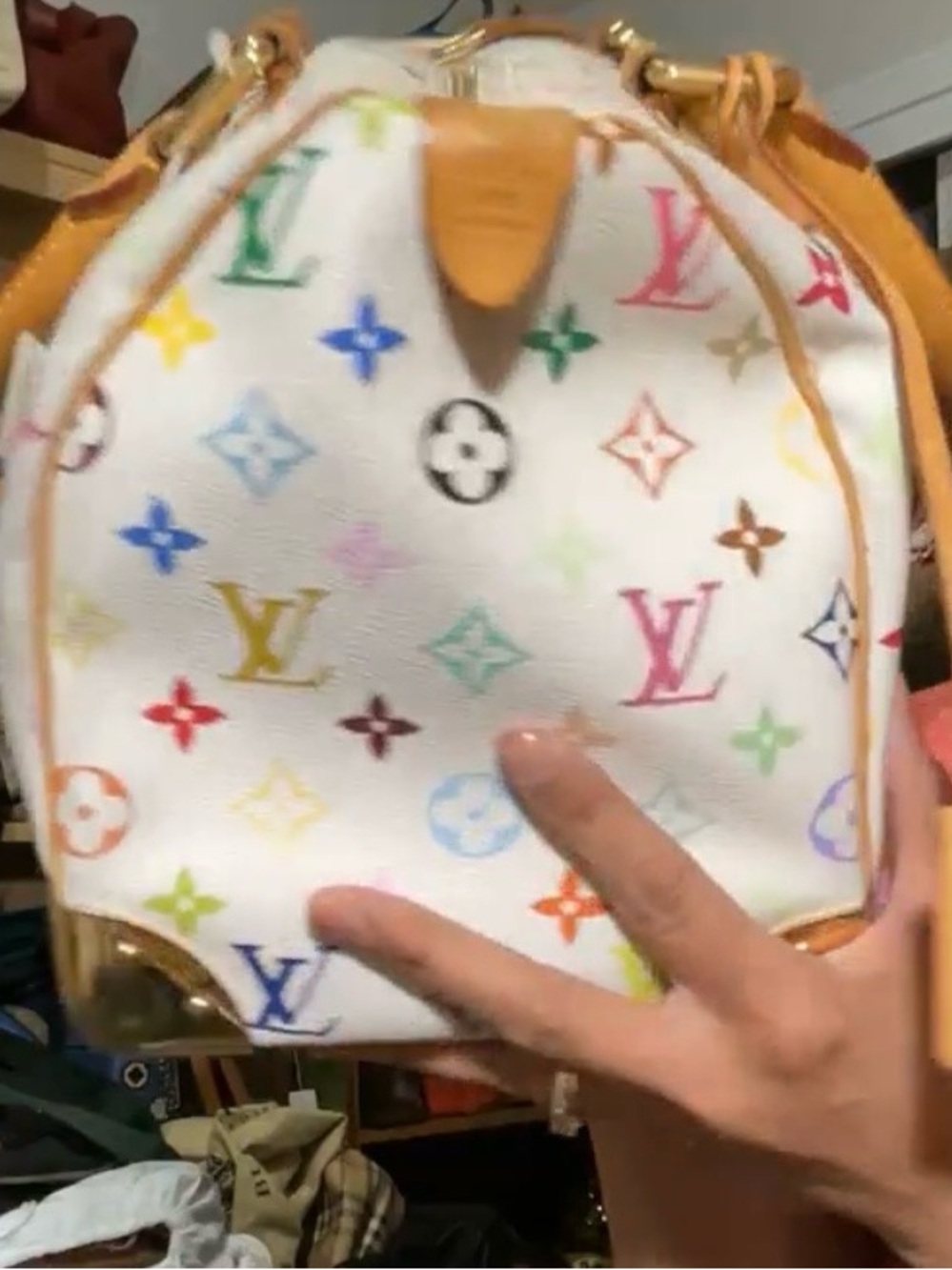 Louis Vuitton White Multicolor Monogram Canvas Speedy - Picture 9 of 17